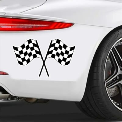 2pc Racing-Themed Vinyl Checkered Flag Car Decal Stickers, 5.91''x3.54''- Waterproof & Weatherproof Decals, for Car Windows, Bumpers, Eexterior Decorative Accessories | CZ33 - Image 8