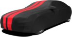 WinPower Indoor Car Cover, Stretch Dustproof Protection Fit 181-192 Inch Sedan Full Car Cover for Underground Garage Car Show, Black and Red - Image 8