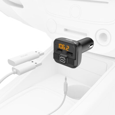 Hama FM Transmitter fürs Autoradio mit AUX, USB und Kfz Ladegerät (Auto Adapter für Zigarettenanzünder Buchse mit 3,5 mm Klinken Anschluss und 2 USB Anschlüssen für USB Stick und Zum Laden) Schwarz - Image 4