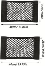 Car Back Seat Mesh Organizer Elastic Storage Net, Universal Trunk Pocket with Stretch Design for Travel and Sports Gear, Black, 30cm - Image 2