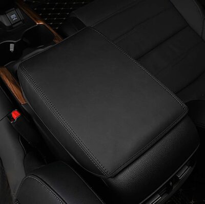 KUST Behave Car Armrest Cover Saver,1 Piece Armrest Cover Fit for Honda CRV 2017-2021 Central Console Armrest Box CRV Black with Black Stitches - Image 3
