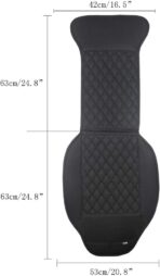 Black Panther 1 Pair Luxury Car Seat Covers Protectors, Universal Anti-Slip Driver Seat Cover with Partial Backrest Coverage (Middle Part Only), Diamond Pattern, Compatible with 95% Cars (Black) - Image 5