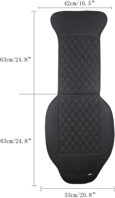 Black Panther 1 Pair Luxury Car Seat Covers Protectors, Universal Anti-Slip Driver Seat Cover with Partial Backrest Coverage (Middle Part Only), Diamond Pattern, Compatible with 95% Cars (Black) - Image 5