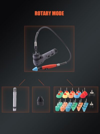 Cordless Mini Polisher, SPTA 12V Cordless Polisher for Detailed Polishing, Cordless Car Buffer Polisher, RO&DA Buffer Polisher with Mini Polishing Pads and Wool Pads for Polishing, Sanding, Cleaning - Image 5