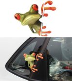 UTENEW 3D Cute Peep Frog Funny car Stickers Truck Window Vinyl Decal Graphics Auto 2pcs - Image 6