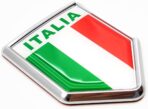 Overdecor Italy Flag Decal Stickers Car Emblem Italian Car Accessories Decorations Chrome Shield Flag Sticker Decals for Cars Truck Vehicles, 2 Pack