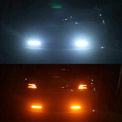 Turn Signal Switch Fog Lights Assembly Universal Car Accessories Sequential Turn Signals 12V LED Light Strip for Daytime Running Lights, Night Running Light, White Amber Flashing LED Light Bar for Car - Image 7