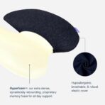 C CUSHION LAB Extra Dense Lumbar Pillow - Patented Ergonomic Multi-Region Firm Back Support for Lower Back Pain Relief - Lumbar Support Cushion with Strap for Office Chair, Car, Sofa, Plane - Black - Image 4