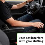 Armrest Box Double Layer Front Center Console Black PU Leather, Universal Car Armrest Box, Central Storage Organizer Box Black, USB Ports for Universal Car - Image 2