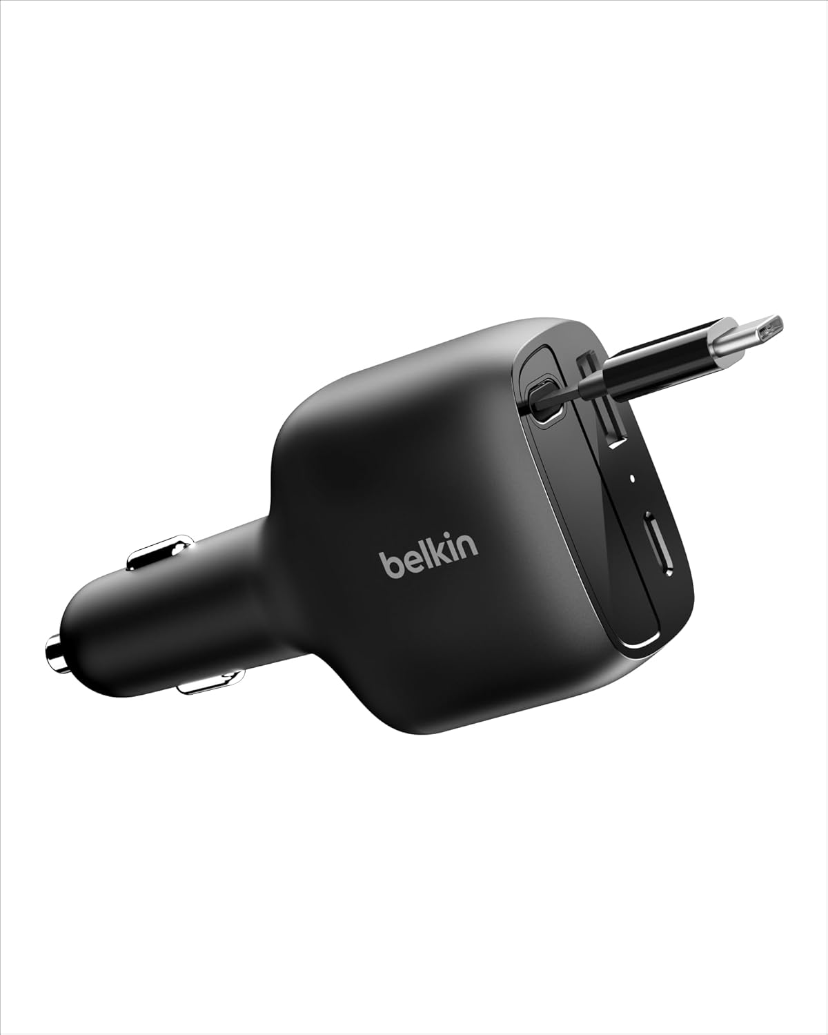 51X1tn2fhVL._AC_SL1500_.jpg Belkin USB C Car Charger 75W w/ 30in Retractable USB C Cable - iPhone Charger, Compatible with iPhone 17 & 16 Series, Galaxy S25 Series, AirPods, Tablet, MacBook, Chromebook, etc. - Travel Essentials - Image 1