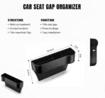 Car Seat Gap Filler Organizer 2 Pack, Multifunctional Auto Console Side Storage Box with Cup Holders & Phone Holder, Premium PU Leather Car Front Seat Organizer for Drinks, Sunglasses, Keys - Image 2