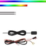 Upgraded Dreamcolor Acrylic Car Interior Lights RGB LED Strip Lights APP Control Zoned Control System 252 Color Modes DIY Fiber Optic Ambient Lighting Kits 2 in 1 Music Car Neon Lights