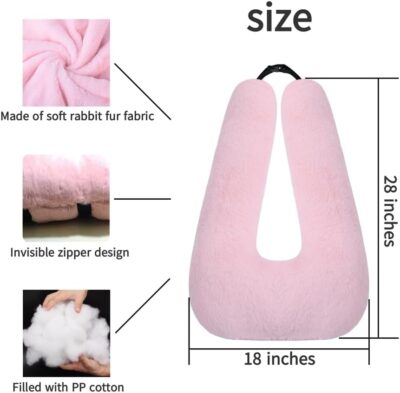 Travel Pillow Cushion for The Back Seat of Car Car Pillow for Kids A Sleeping Artifact Suitable for Long-Distance Travel of Adults and Children Travel Pillow for Kids Pink - Image 3