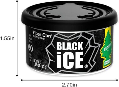 LITTLE TREES Car Air Freshener | Fiber Can Provides Long Lasting Scent for Auto or Home | Recycled Fiber | Black Ice, 4 Air Fresheners - Image 4
