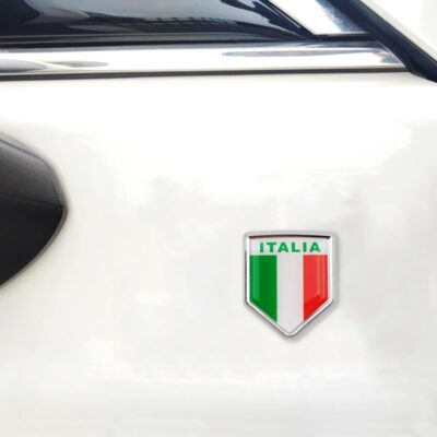 Overdecor Italy Flag Decal Stickers Car Emblem Italian Car Accessories Decorations Chrome Shield Flag Sticker Decals for Cars Truck Vehicles, 2 Pack - Image 5