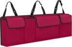 Car Trunk Organizer, Backseat Hanging Large Storage with Adjustable Straps,Waterproof PVC Collapsible Cargo Bag, Car Interior Accessories for Auto SUV MPV (Red) - Image 7