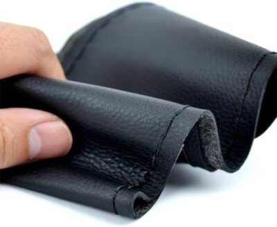 AUTOXBERT 38cm/15 Inch Leather Steering Wheel Cover Stitch On Wrap, Breathable, Anti-Slip Steering Wheel Cover for Nissan Qashqai Toyota Camry RAV4 VW Golf - Image 3