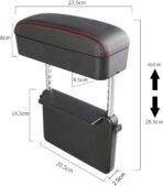 Car Console Armrest Box Arm Rest Height Adjustable Comfort Elbow Pad Universal (Black) - Image 6