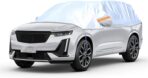 Half Car Cover for SUV, Waterproof & Dustproof & Snowproof Automotive Windshield Covers, All-Weather Auto Sun Protection with Reflective Straps, 161.4" Vehicle Sunroof Cover (SUV)