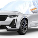 Half Car Cover for SUV, Waterproof & Dustproof & Snowproof Automotive Windshield Covers, All-Weather Auto Sun Protection with Reflective Straps, 161.4" Vehicle Sunroof Cover (SUV)