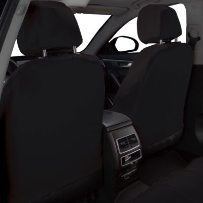 Flying Banner Car Seat Covers Front Seats Rear Bench Polyester car seat Protectors Easy installations Rear Bench Split Classic Man Lady Truck Soid Black - Image 3