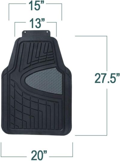 FH Group Automotive Floor Mats - Heavy-Duty Rubber Floor Mats for Cars, Universal Fit Full Set, Climaproof & Trimmable Floor Mats for Most Sedan, SUV, Truck, Black - Image 8