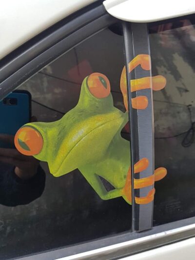 UTENEW 3D Cute Peep Frog Funny car Stickers Truck Window Vinyl Decal Graphics Auto 2pcs - Image 4