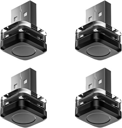 4PCS Car Interior USB LED Light, Portable Plug-in Bright Vehicle Atmosphere Decor Lamp, Small Automotive Inside Decoration Ambient Night Light Kit, Universal for SUV Van Truck (White) - Image 7