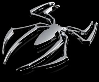 2PCS 3D Spider Emblem Car Sticker Metal Chrome Silver Spider Badges Sticker for Universal Car Vehicle, Truck, Motorcycle, RV, Scooter, SUV, Door, Window for Headphone Decorations(Silver-B0C22ZMFK8) - Image 2