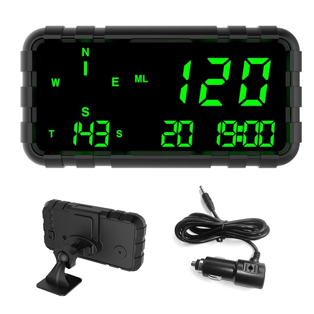 51fLbTcv0nL._SL1000_.jpg Heads Up Display for Car Digital GPS Speedometer kit MPH Odometer Automotive Compass for Dashboard HUD Fatigued Driving Alert Speeding Alarm for Trucks Golf cart All Vehicles (C3012) - Image 1