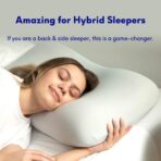 C CUSHION LAB Deep Sleep Pillow, Patented Ergonomic Contour Design for Side & Back Sleepers, Orthopedic Cervical Shape Gently Cradles Head & Provides Neck Support & Shoulder Pain Relief - Calm Grey - Image 4