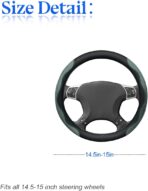 zipelo 14.5"-15" Car Steering Wheel Cover, Auto Interior Wheel Protector with Durable Soft Breathable Anti-Slip Linging Leather, Universal for Vehicles Trucks SUVs Accessories for Men Women (Coffee) - Image 2