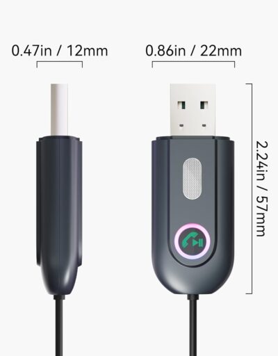 [Upgraded] AUX to Bluetooth 5.3 Adapter for Car, Bluetooth Receiver USB 2.0 to 3.5mm Jack Kit for Car Audio/Home Stereo/Speaker, Hands-Free Calling/Music Streaming, Auto On, USB-Powered - Image 8