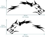 JSCARLIFE Wolf Graphics Car Body Stickers Decals 1 Set 51.1" x 19.69", Car Body Stickers Vinyl Self-Adhesive Side Strip Decal Cool Stickers for Jeep Truck SUV (Black) - Image 2