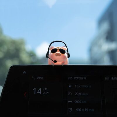 YGMONER LULU the Car Monitor Pig Decor - Cute Lucky Piggy Dashboard Companion for Car & Desktop Decorations (Pilot Piggy) - Image 4