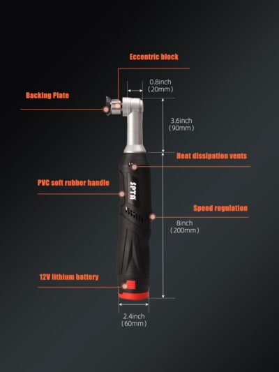 SPTA Cordless Mini Car Polisher, 12V Micro Cordless Scratches Killer Car Polisher RO/DA Mini Car Polisher for polishing, Sanding and Cleaning - Image 3