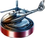 Solar Car Air Freshener, Helicopter Solar Energy Rotating Aromatherapy Aroma Diffuser Long Lasting Fragrance Perfume Car Accessories Cars Interior Decoration Ornament (Silver/Red/Black)