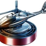 Solar Car Air Freshener, Helicopter Solar Energy Rotating Aromatherapy Aroma Diffuser Long Lasting Fragrance Perfume Car Accessories Cars Interior Decoration Ornament (Silver/Red/Black)