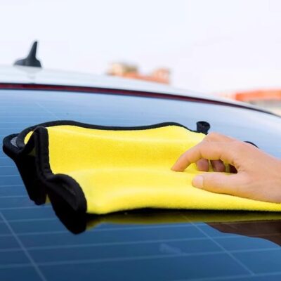 1PC Thick Coral Fleece Car Drying Towel: Super Absorbent, Ideal for Quick Car Cleaning,Multi-Functional Towel,23.64 x 11.82 in, Yellow - Image 5