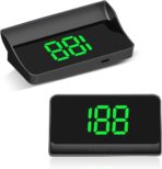 MLY 1 PC Heads Up Display, Large Font Digital Speedometer Projector, Plug and Play Color Font with Speed MPH Display, Universal Digital Speed Monitor for Car Windshield (Black)