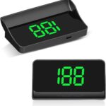 MLY 1 PC Heads Up Display, Large Font Digital Speedometer Projector, Plug and Play Color Font with Speed MPH Display, Universal Digital Speed Monitor for Car Windshield (Black)