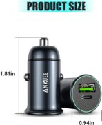 USB-C Car Charger Adapter, Dual Ports Fast Charging PD 60W + QC3.0 30W Mini All-Metal Cigarette Lighter USB Charger Universal for iPhone13/Pro Max/12/XS Max/11 Pro, Samsung, Car Accessories - Image 8