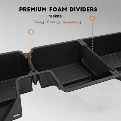 Vesul Under Seat Storage Compatible with 2019-2026 Dodge Ram 1500 Crew Cab Heavy-Duty Truck Under Back Seat Organizer Box with Detachable Portable Organizer Black - Image 7