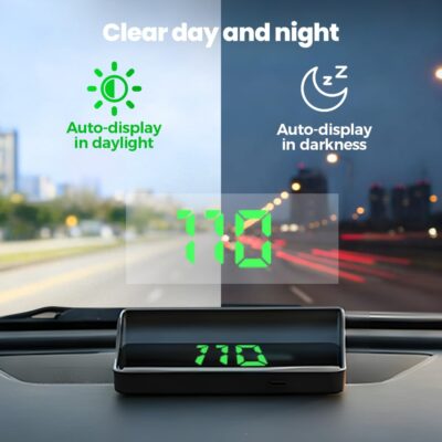 Head up Display Car GPS Digital Speedometer, Heads Up Display for Cars Windshield with MPH SpeedCar Digital GPS Hud, USB Cable Plug and Play (White, PMH) - Image 4