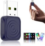 CarlinKit Mini Ultra 2-in-1 Wireless Android Auto for Android 11+ & Wireless CarPlay Adapter for iOS 10+, USB-C/A, Plug & Play, Low Latency, Mini USB Design for OEM Cars, Dark Blue
