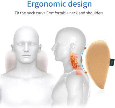 Car Neck Pillow - Memory Foam Cervical Relief Cushion, Headrest Support for Pain, Beige - Image 6