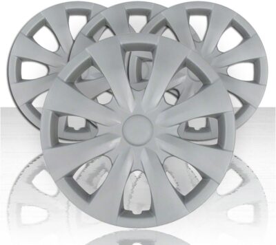 Upgrade Your Auto Set of Four 15' Silver Hubcap Wheel Covers for Toyota Corolla 2009-2013 (Push-on) - Image 2