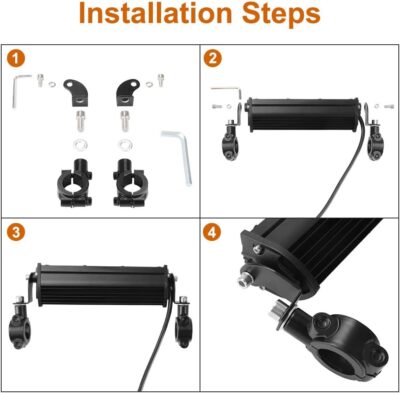 Dirt Bike Light Bar LED 60W 2500LM Motorcycle Headlight Kit Switch Universal for 7/8" Handlebars CRF110 CRF230F CRF250F TTR110 TTR110E 2008-2022 KLX110 KLX140 RM85 RMZ250 YZF450 All Years Pit Bike - Image 5