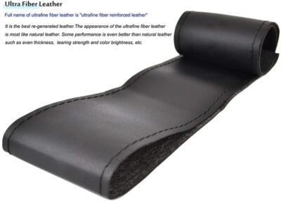 AUTOXBERT 38cm/15 Inch Leather Steering Wheel Cover Stitch On Wrap, Breathable, Anti-Slip Steering Wheel Cover for Nissan Qashqai Toyota Camry RAV4 VW Golf - Image 5