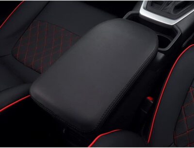 INTGET Center Console Armrest Cover for 2025 Toyota RAV4 Accessories 2024 2023 2022 2021 2020 2019 Leather Middle Console Lid Cover Pad Protector Elbow Arm Rest Covering Car(Black) - Image 8